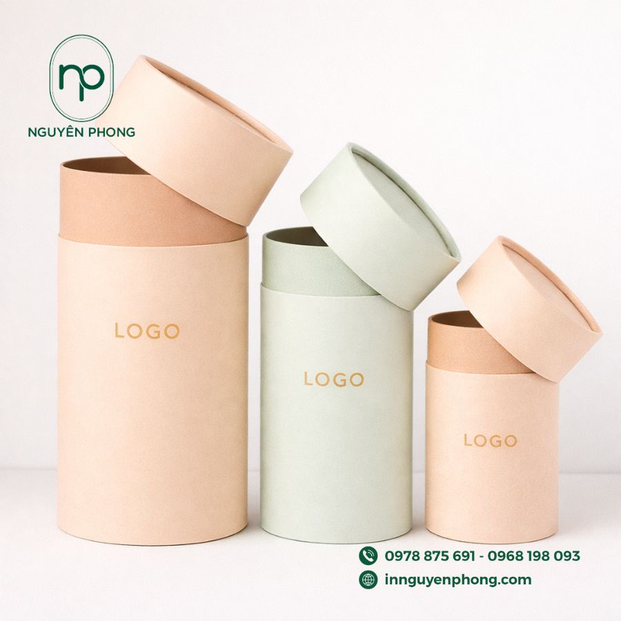 Mẫu hộp trụ tròn đựng trà